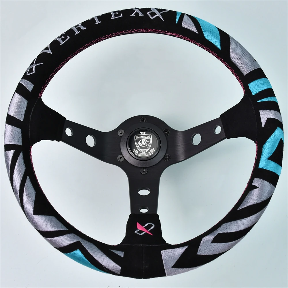 VERTEX JDM 320mm leather Steering Sheel Leather Universal Racing Steering Wheel For Drift Simulation Game