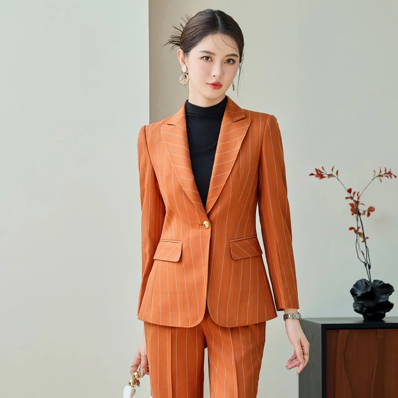 

High-end Women's Suit Set2025Spring and Autumn Fashion Slim Fit Elegant Professional Outfit Jacket Workwear Women's Pants Set