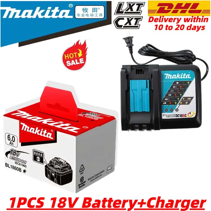 

Latest Upgraded BL1860 Rechargeable Battery 18 V 6000mAh Lithium for Makita 18V Battery BL1840 BL1850 BL1830 BL1860B LXT 400