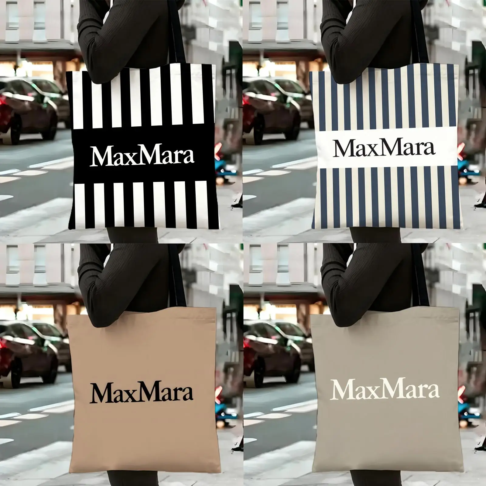 Bolsas de Almacenamiento Marca MaxM-Mara, Bolso Casual Estampado, Mochila Reutilizable a la Moda, Bolso Multifuncional, Bolsa de Compras de Lona