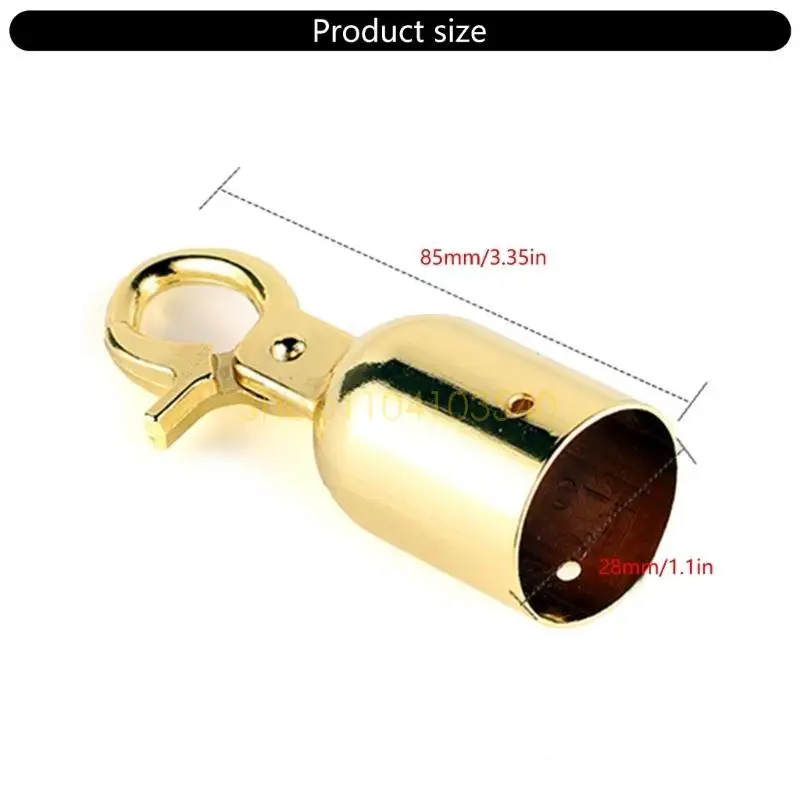 02DC 2Pieces Sturdy Stainless Steel Cord End Caps With Hook Designs for Connecting And Limiting Rope Outdoors Daily Use