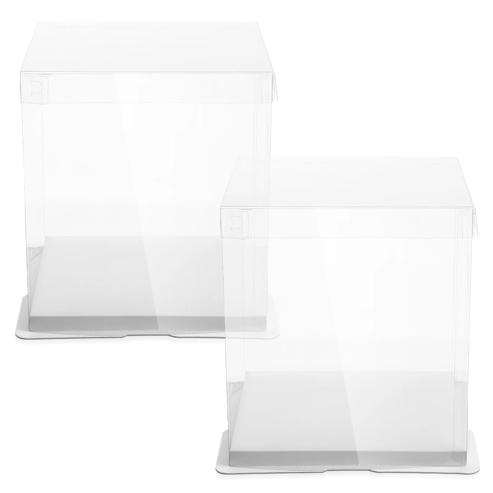 2 Pcs Cake Box Clear Stand Holder Wedding Birthday Boxes Bakery Packaging Transparent Disposable