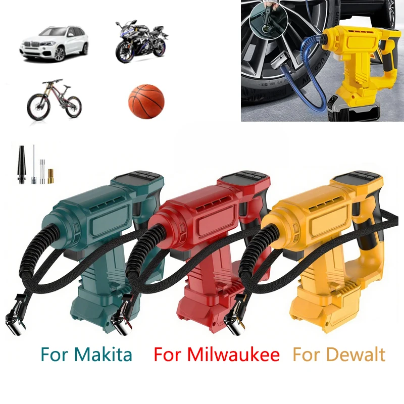

Накачка шин, для Makita/Milwaukee/Dewalt, аккумулятор 18 В, беспроводной портативный электрический воздушный насос с цифровым манометром для автомобиля