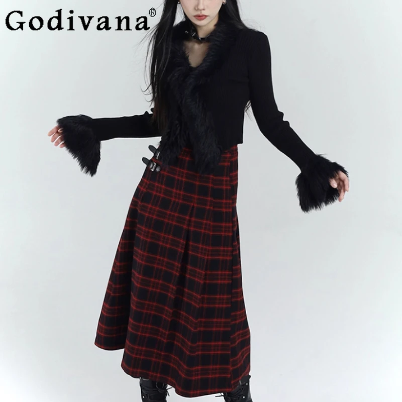 

Autumn Winter Personalized Women Black Long Sleeve V-neck Sweater Cardigan Fashion Versatile Versatile Fashion Short Knitted Top