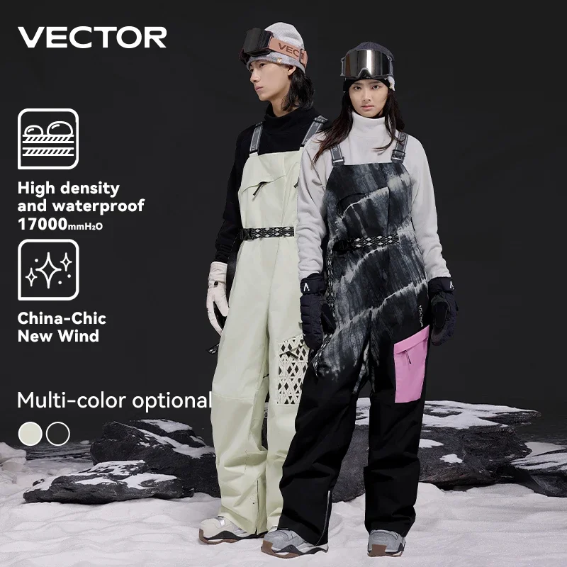 VECTOR Men's and Women's 3L Silhouette Ski Overalls Are Windproof and Waterproof Nylon Full Pressure Rubber Outdoor Skiing