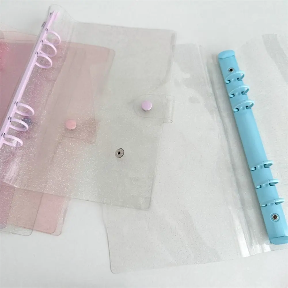 Portable PVC and Metal A5 Binder Transparent 6-hole Loose Leaf Notebook Shell Multiple Colors Waterproof Photocards Holder Diary