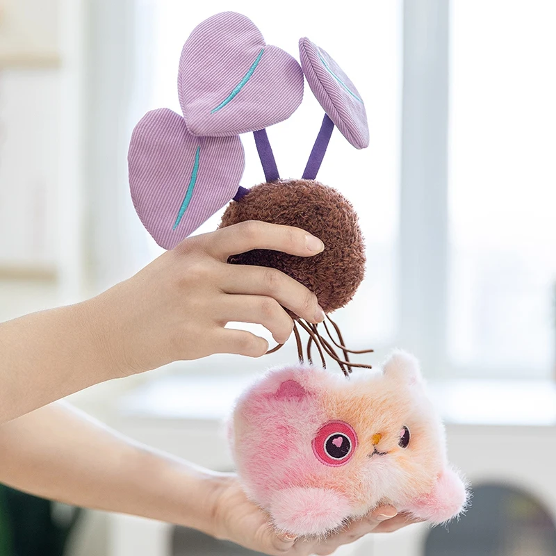 17cm Cartoon Cat Potted Plant Plush Toys Sunflower Cactus Love Leaf with Cat Flowerpot Lifelike Plushie Birthday Gifts