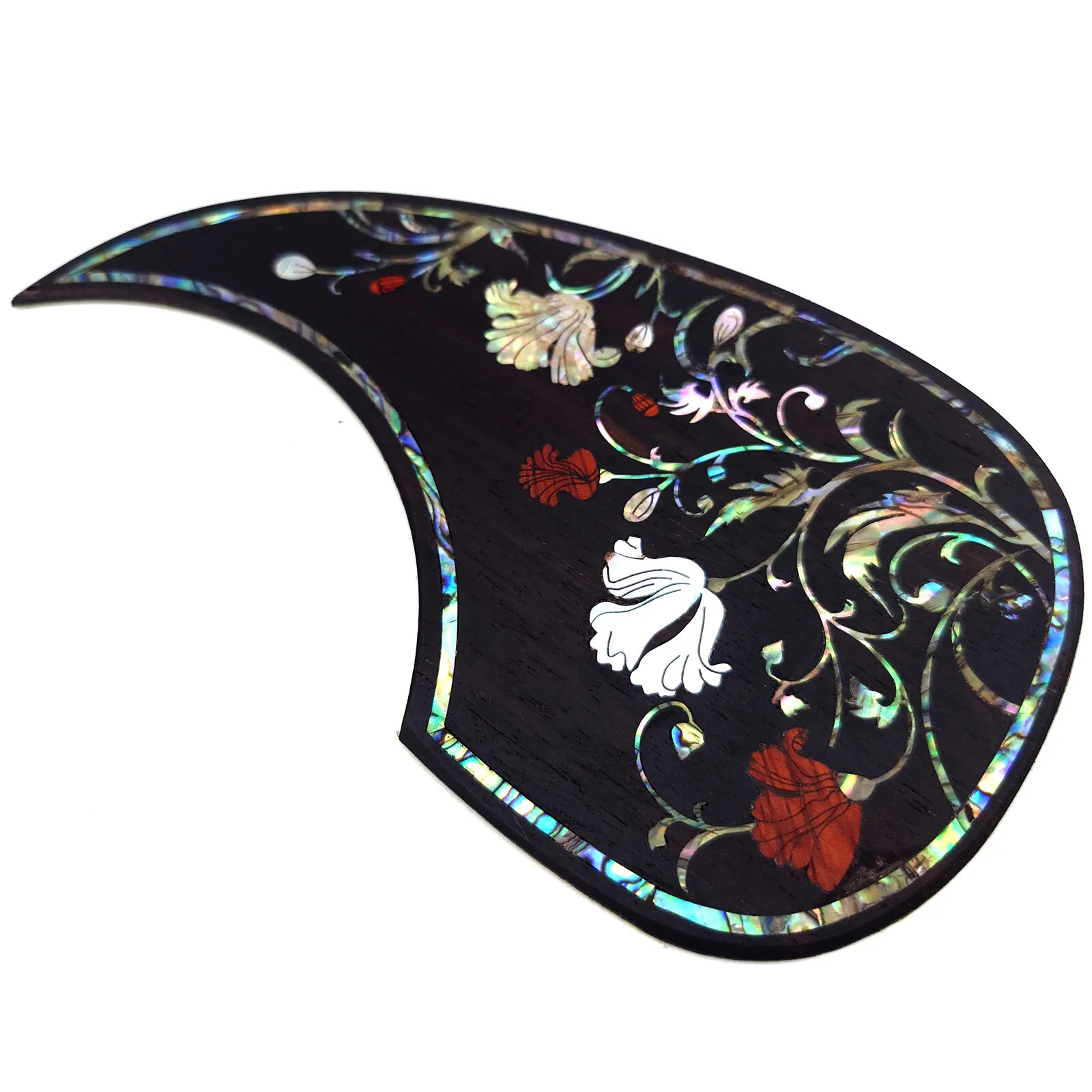 جيتار صوتي بيكجوارد من الخشب الصلب مرصع بزهرة أذن البحر للجيتار من النوع D #4