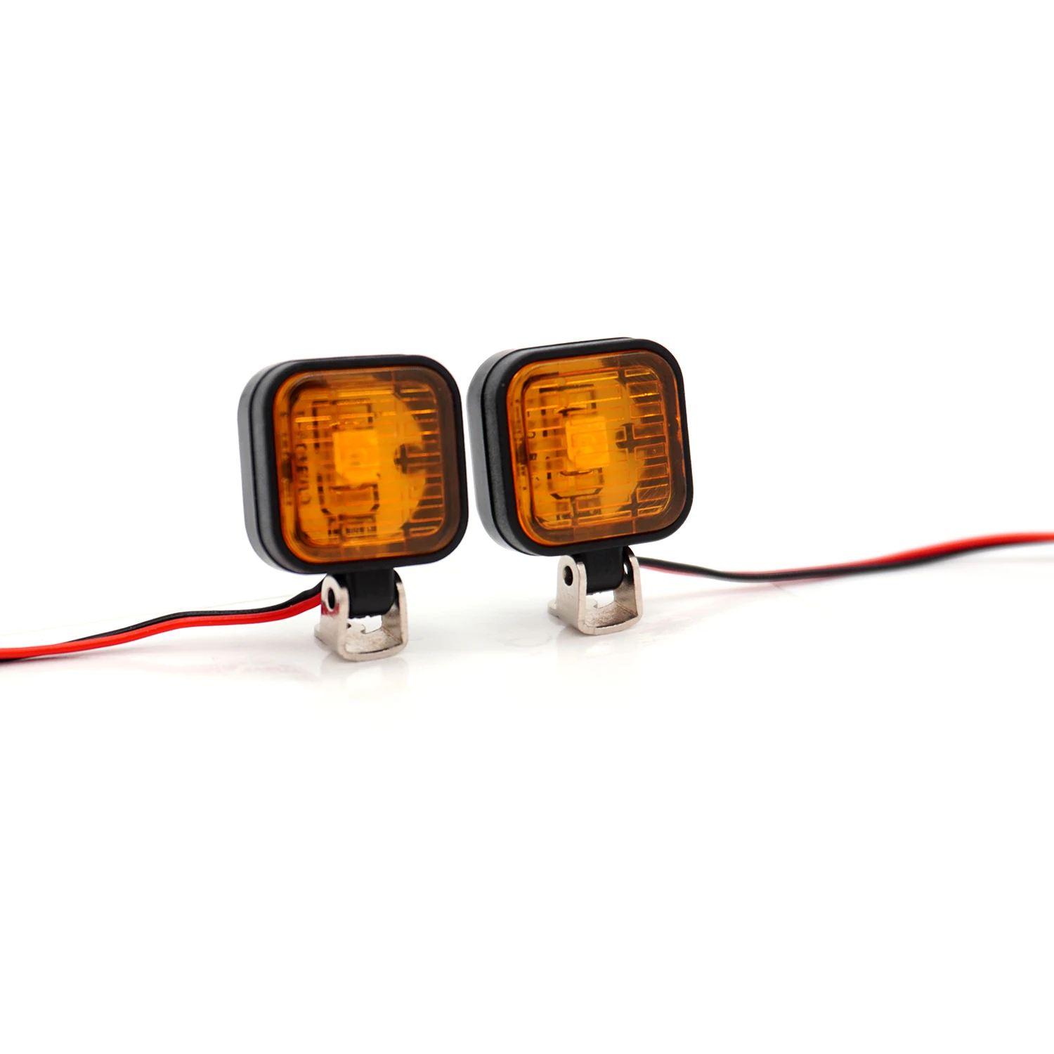 Luces LED de 15mm y 12mm, carcasa de luz de plástico con soporte de Metal ajustable, colores de luz blanca y amarilla para piezas de mejora de coche RC
