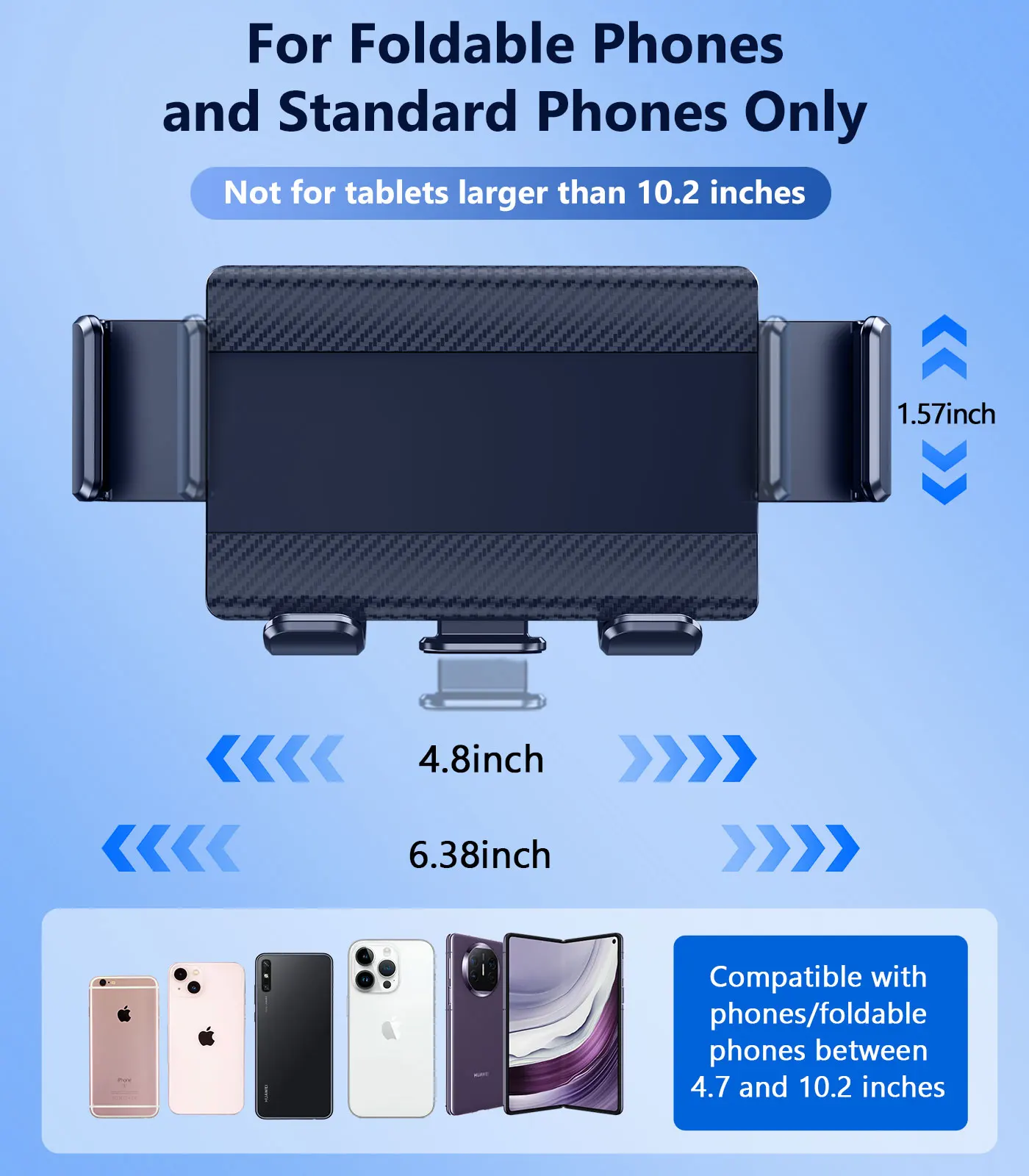 Supporto per telefono per presa d'aria per auto Oatsbasf 360 ° Staffa per auto con rotazione per iPhone 17 16 15 Samsung Z Fold 7 6 5 per dispositivi da 4,7-10,2"