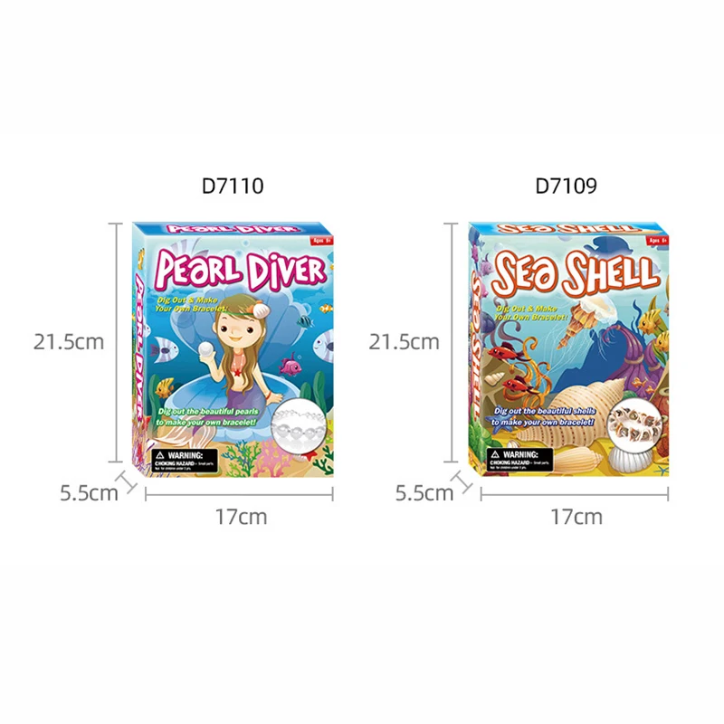 Kit de creuser au trésor océan, perles de Simulation/pièces de coquille, jouet d'excavation, bijoux à bricoler soi-même, cadeau scientifique éducatif pour enfants