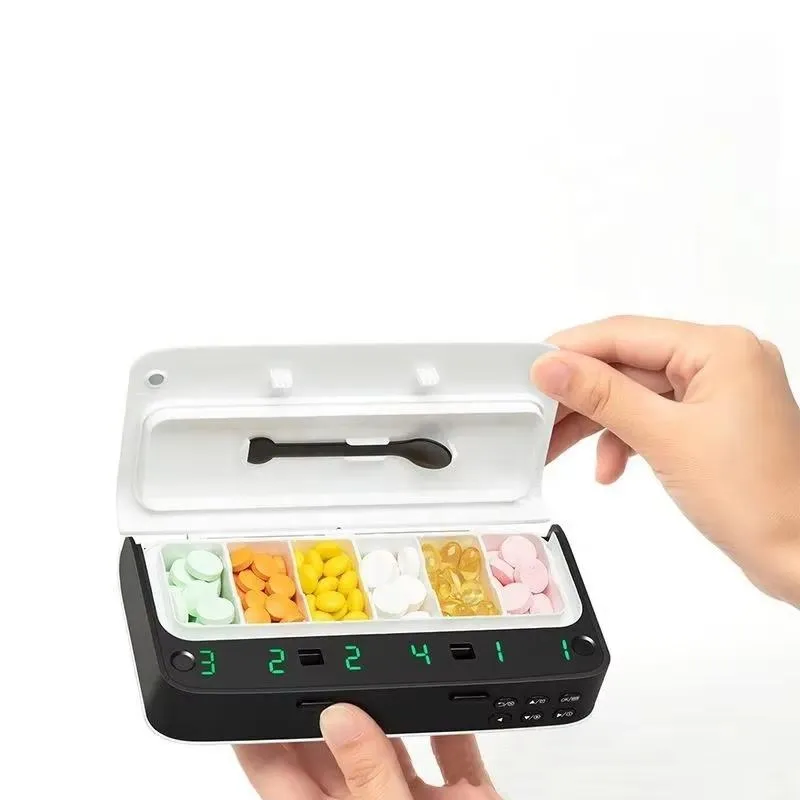 Adjustable 3-6 Grid Intelligent Automatic Electronic Pill  Tablet