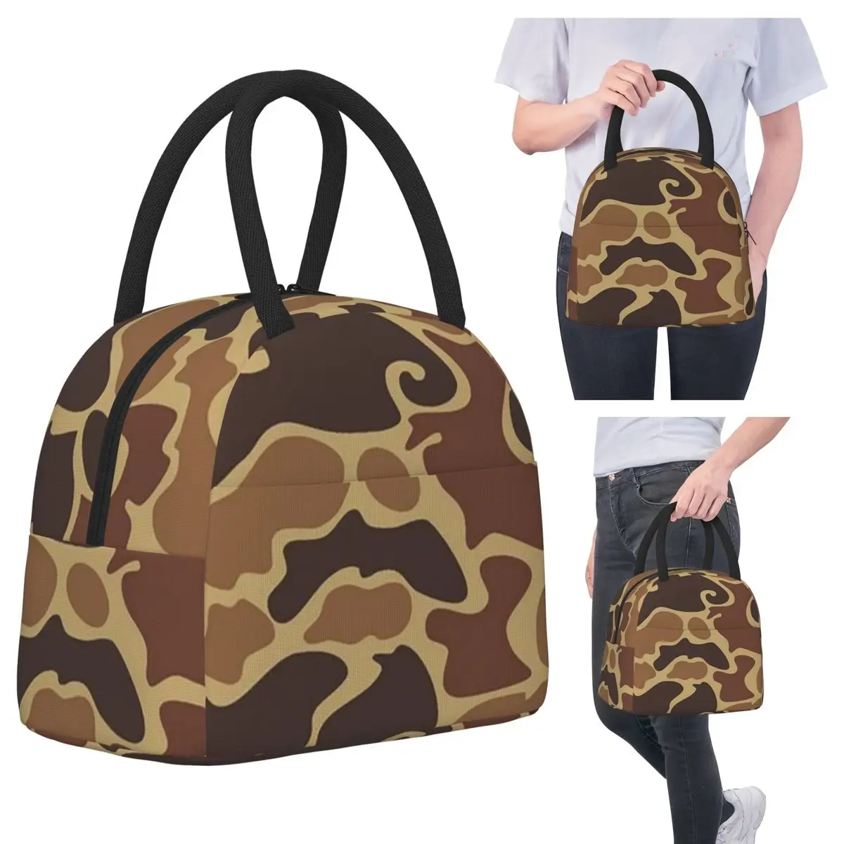 

Утка камуфляжная изолированная сумка для обеда для женщин, офисный холодильник, термоящик для еды, сумка, герметичные коробки для завтрака, контейнер