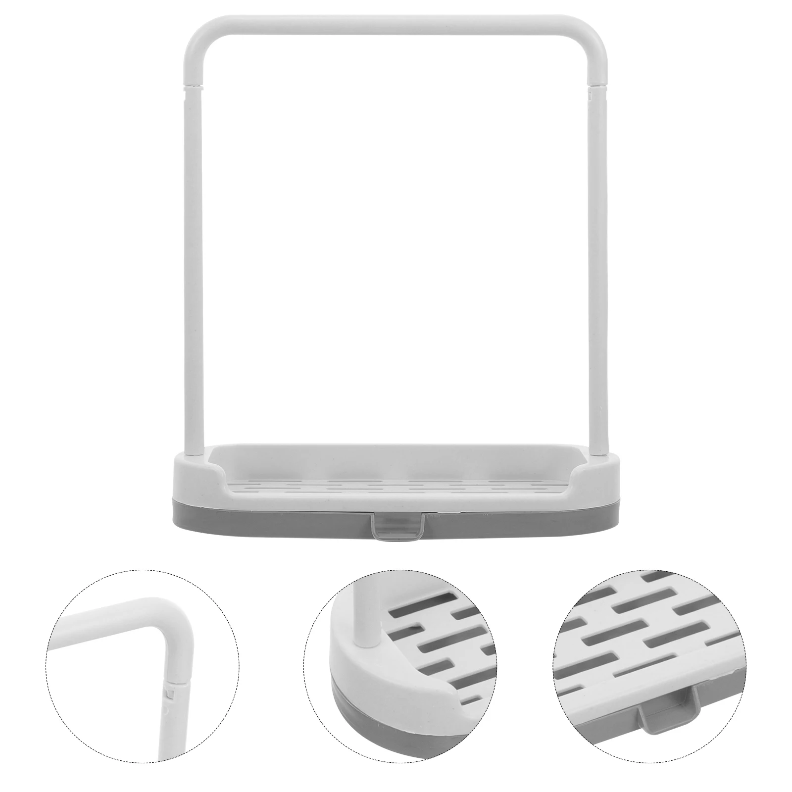 

Plastic Countertop Rag Soap Rack Removable Dishcloth Sponge Drying Stand Grey U-Shaped Towel Bar Drain Spout Kitchen Bathroom