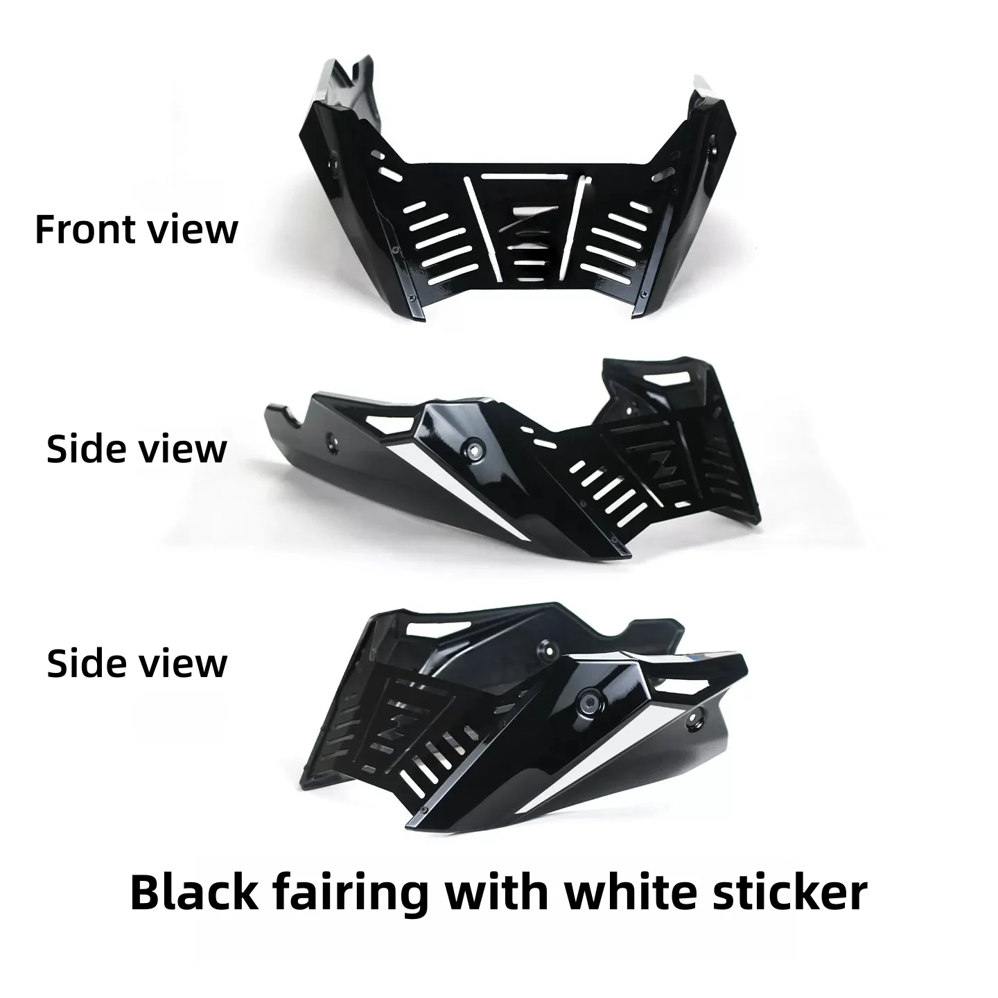 For ZXMOTO 500F Hollow Heat Dissipation Engine Bottom Guard Red Fairing With White Emblem Prevent Stone Impact Damage