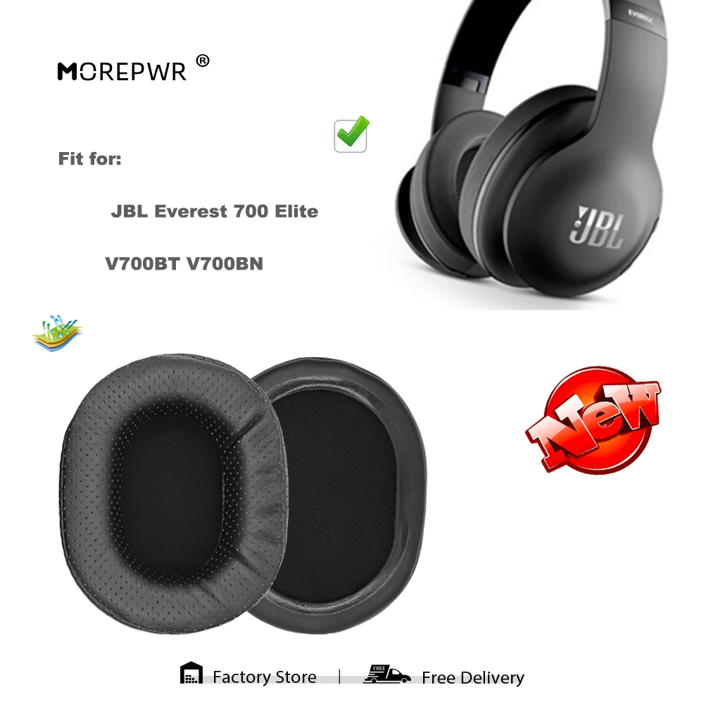 

Morepwr Replacement Ear Pads for JBL Everest 700 Elite V700BT V700BN Headset Parts Leather Cushion Velvet Earmuff Earphone