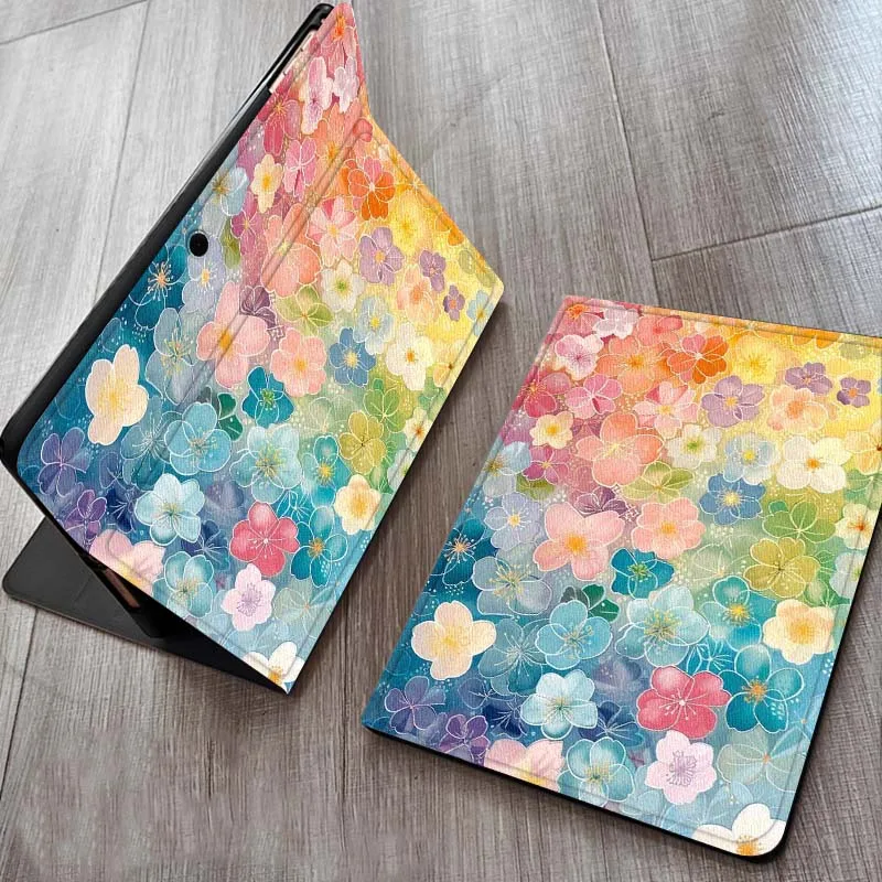 

Yellow Purple Floral Pattern Case For OPPO Realme Pad Air X 10.36 11 Inch Tablet