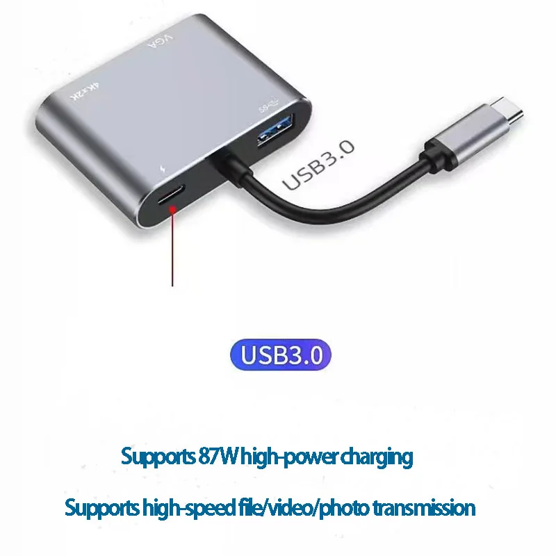 Typec To HD Docking Station Mobile PC Link Projector Converter Mate20 Connected To TV VGA Projection HD Cable Applicable To Appl