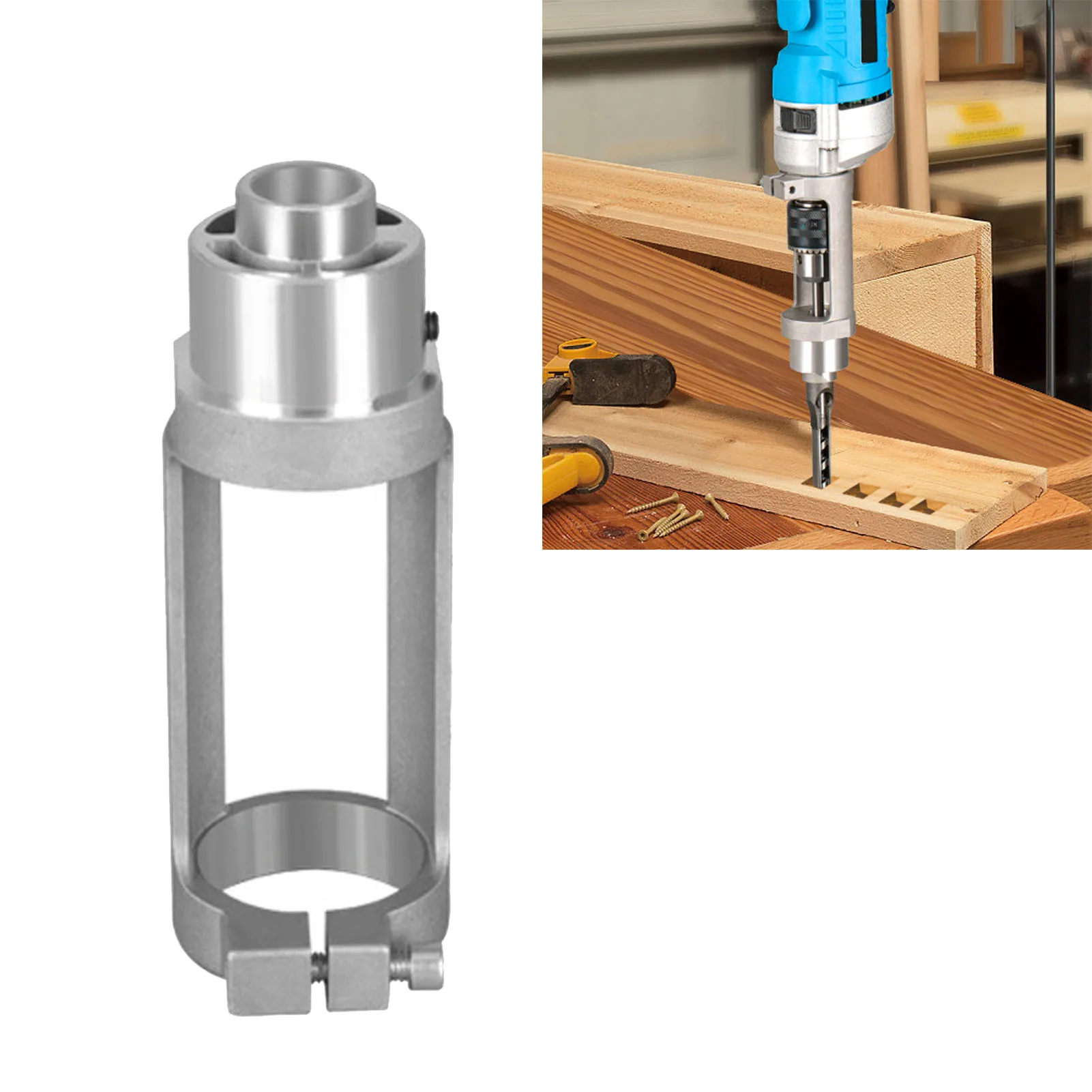 

Hole Drill Bit Adapter Quick Release Hole Drill Fixing Bracket Wear Resistant for Woodworking Projects