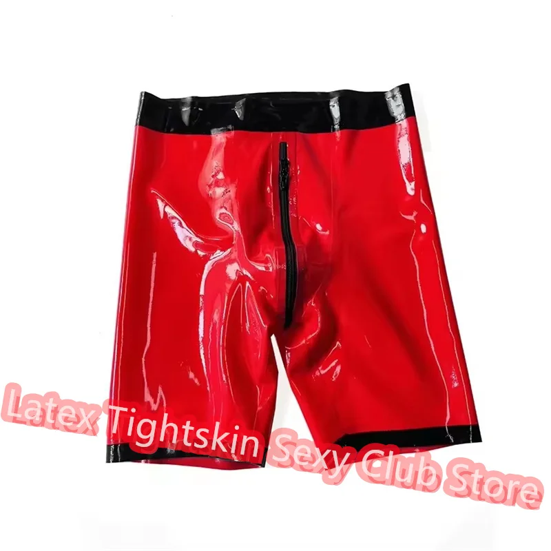 

Men Latex Panties Boxer with Zip Front to Back Sexy Fetish Shorts Handmade Underwear Club Wear for Men Cosplay Costumes