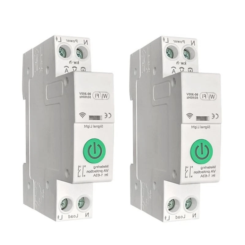A97I-APP Remote Controlled Tuya Smart Wifi 63A Circuit Breaker Switch Timer Overload Protection 1P+ N For Google Home Alexa
