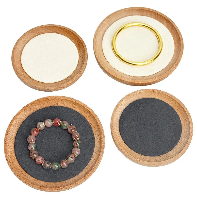 Solid Wood Jewelry Display Tray For Bracelets Bangles Rings Necklaces Amber CollectiblesIdeal For Organizing Showcasing