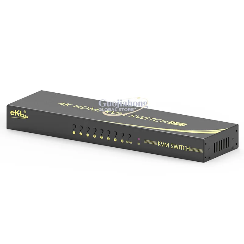 eKL 81HA 8-in-1-out 4K  KVM SWITCHER 4K@60Hz supports audio separation/hotkey switching