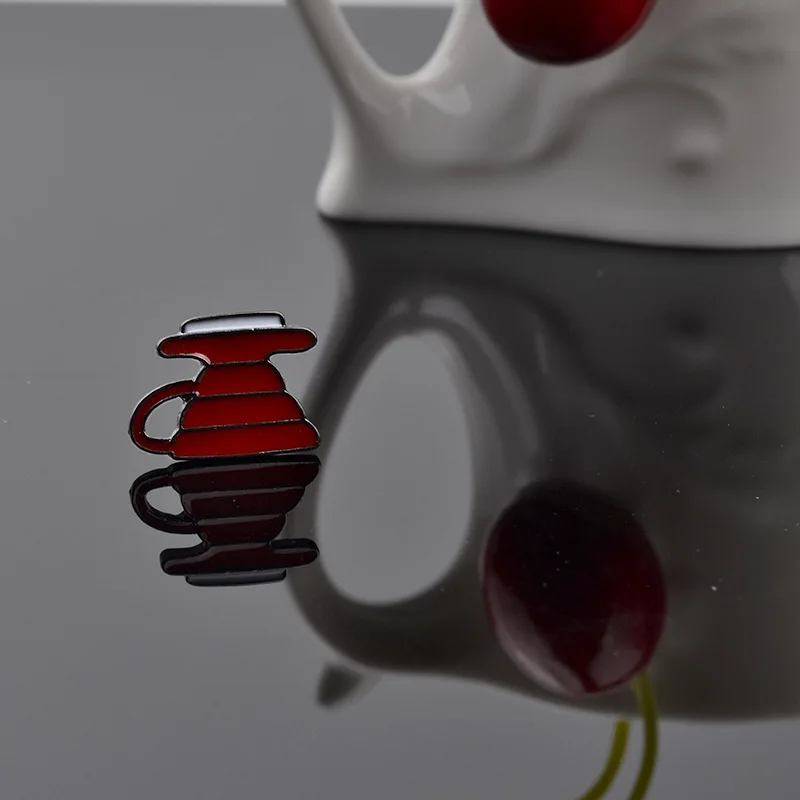 Cartoon Coffee Cup Teapot Kettle Metal Badge Brooch Enamel Pin for Women Men Jackets Hat Lapel Pin Fashion Jewelry