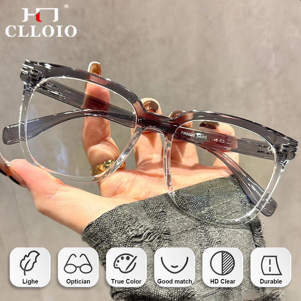 نظارات طبية لقصر النظر بتصميم مربع كلاسيكي بسيط من CLLOIO للنساء، نظارات قراءة تقدمية مضادة للأشعة الزرقاء عالية الجودة #3
