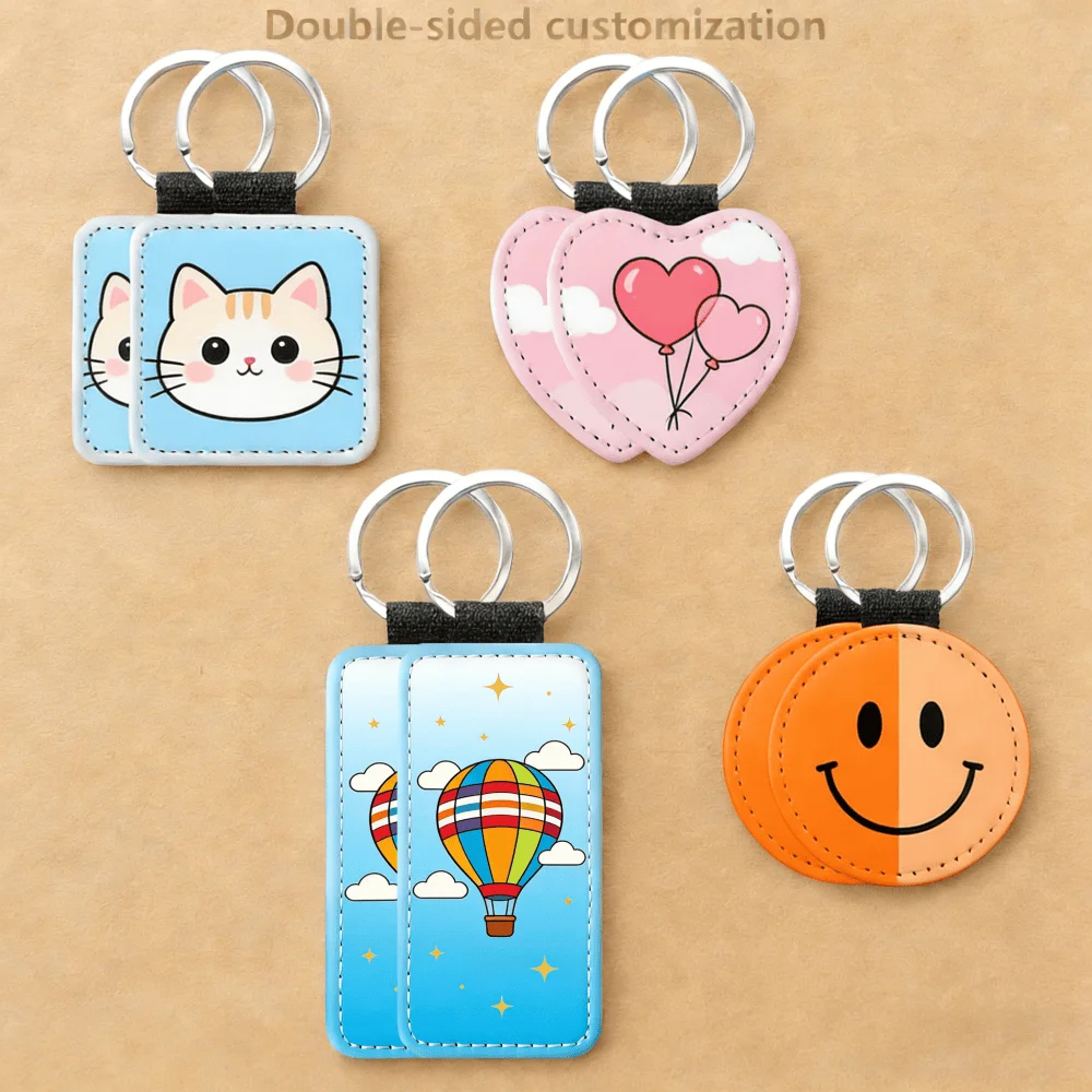 

Customized Pu Leather Keychains Personalized Double-Sided Can Be Printed With Patterns Or Text Suitable For Souvenirs Or Gifts