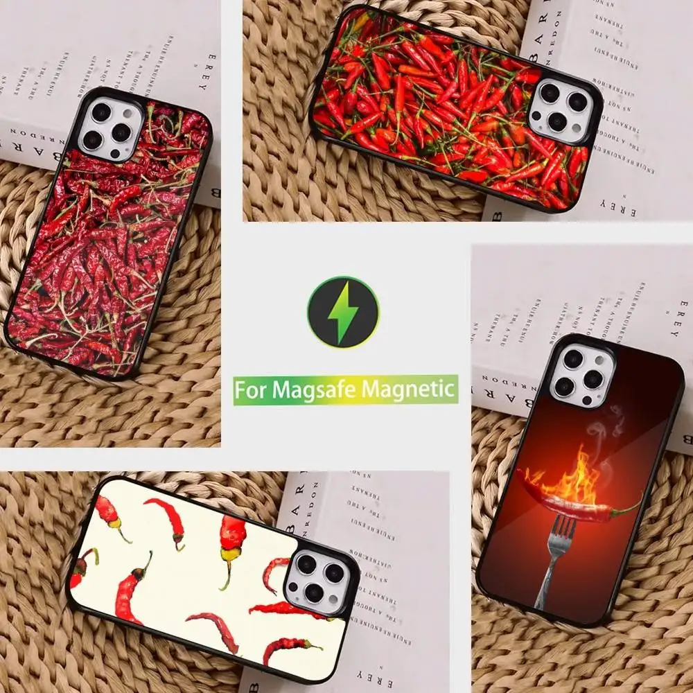 

Spicy Art Chili Pepper Phone Case For iPhone 16,15,14,13,12,11,Pro,Max,Plus,Mini, Magsafe,Magnetic Wireless Charging Case