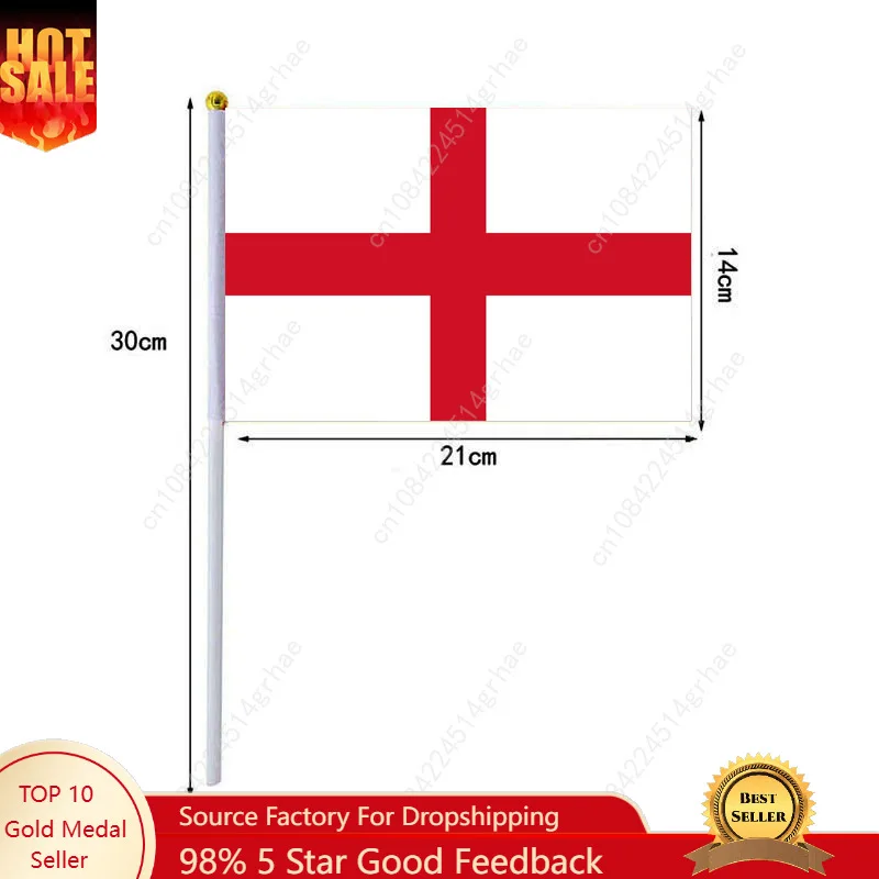 

England Hand Waving Flag England Flag Small Mini Hand Held Flags 10 Pcs 14x21cm World Cup Sporting Event Support Handheld Flag