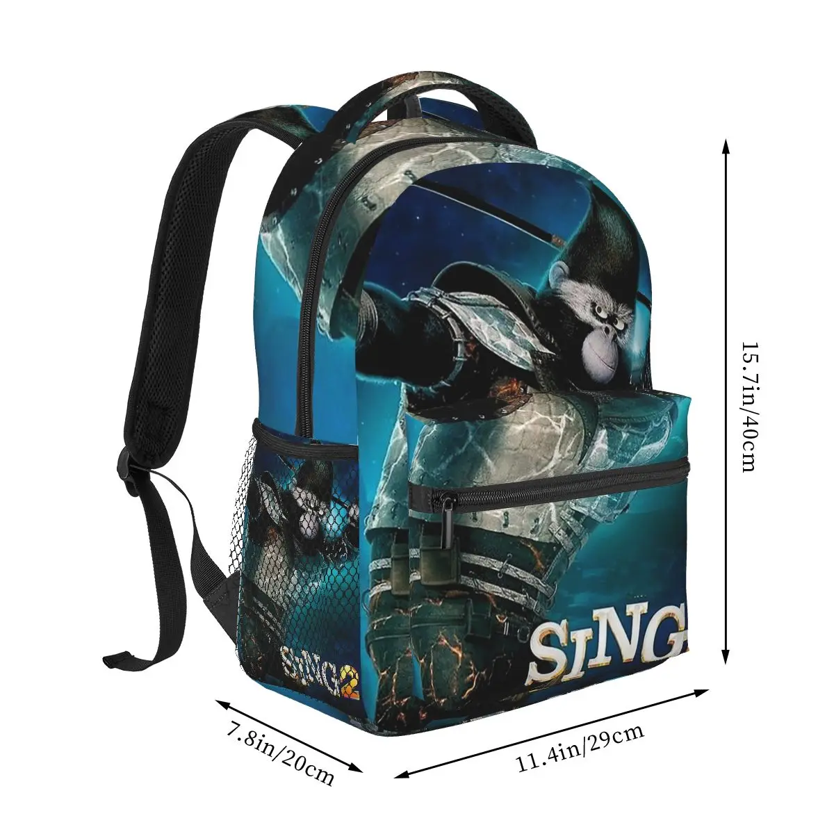 Johnny Sing Movie Character Backpacks Boys Girls Bookbag Students School Bags Cartoon Kids Rucksack Shoulder Bag Large Capacity
