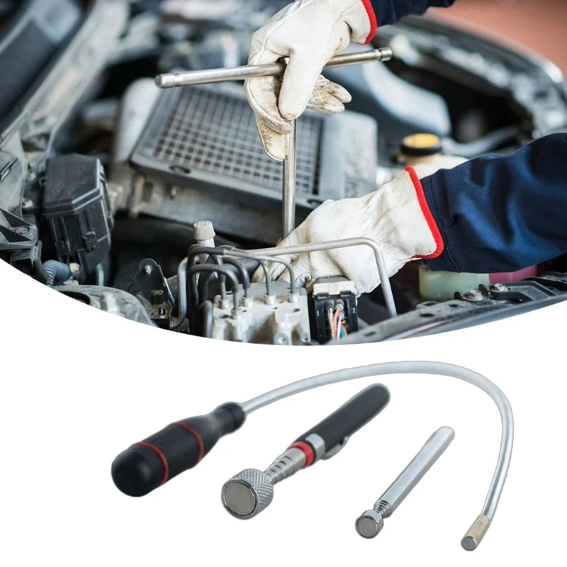 Alat Pickup Magnetik Teleskopik Pengambil Magnet Fleksibel untuk Bengkel Perbaikan