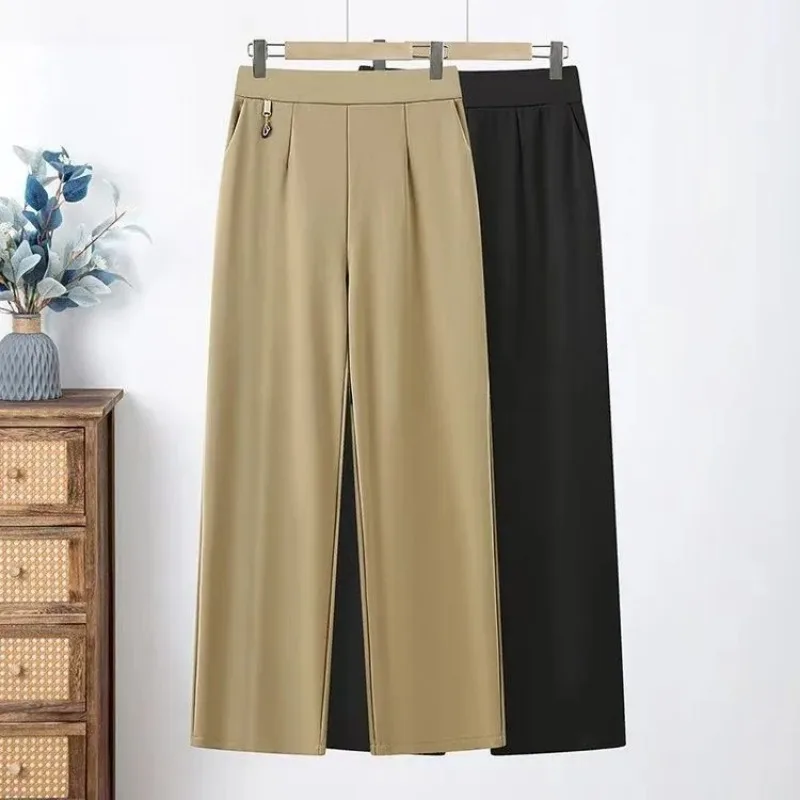 Pantalon droit taille haute pour femmes, élastique et à la mode, tempérament mince, polyvalent, pour les déplacements, nouvelle collection automne 2025