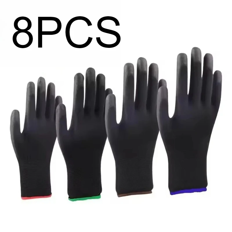 8/16/24PCS PU Coating Handschoenen Antislip Slijtvast Nylon PU Handschoenen Duurzaam Tuinmachines Automotive Reparatie Tools