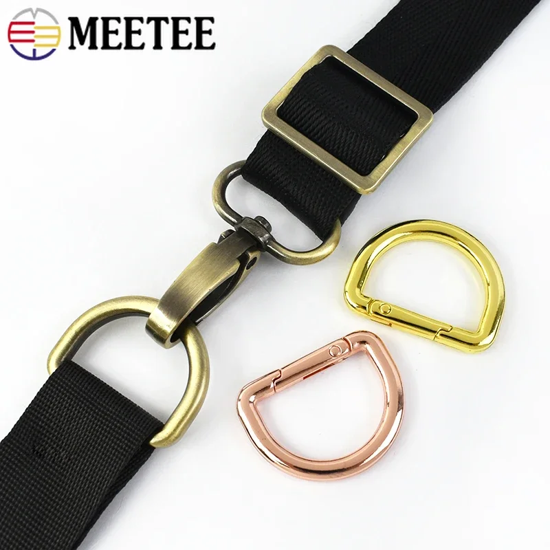 5/10/20Pcs Metal Buckles for Bag Strap Spring D Ring Belt Keyring Clasp Carabiner Snap Rings Clip Buckle Hardware Accessories