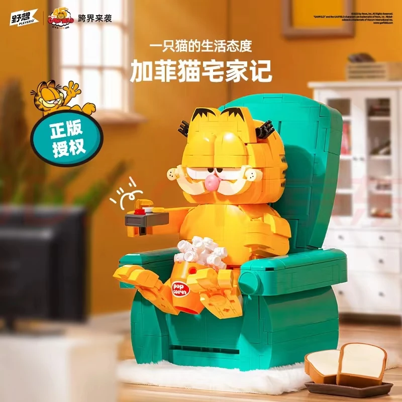 2024 Sluban Garfield Building Blocks Classic Anime The Garfield Show Cartoon Cat Model Bricks Assembly Toys Kids MOC Gift Set