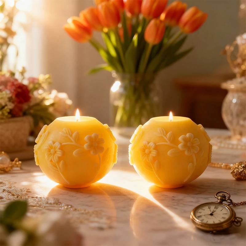 

Beehive Sphere Silicone Mold Aromatherapy Candles Soap Making Resin Home Decor Flower Ball Mold for Wax Plaster Craft Gift
