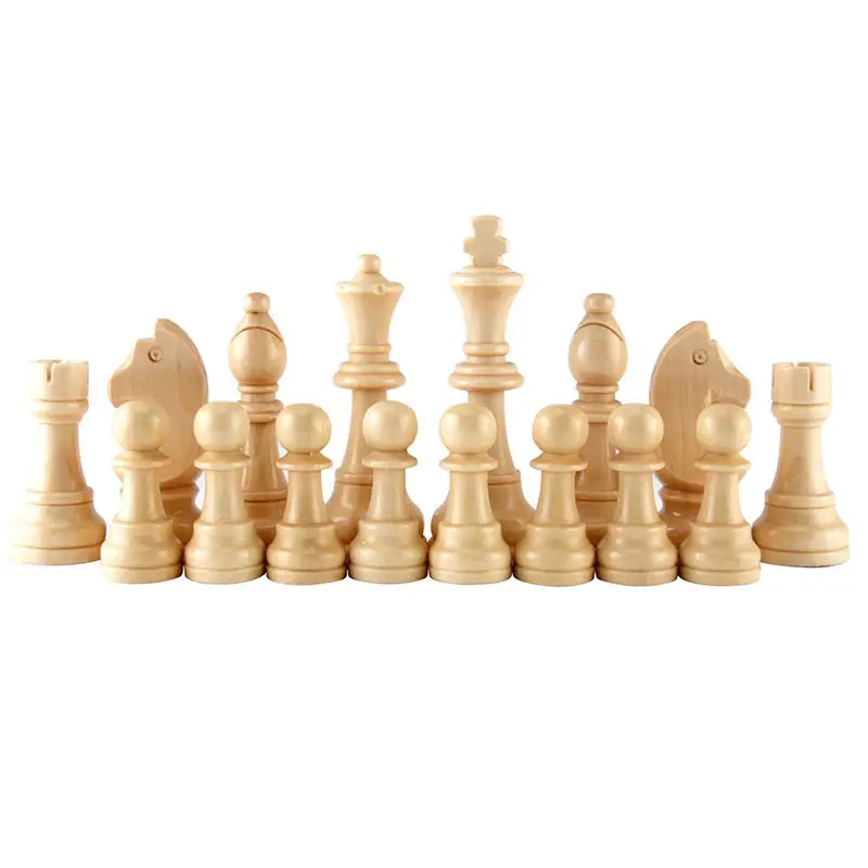 32-teiliges Holzschachspiel Standard-Turnier Staunton Holzschachfiguren 52mm Königshöhe, nur Schachfiguren ohne Brett – Detail 9