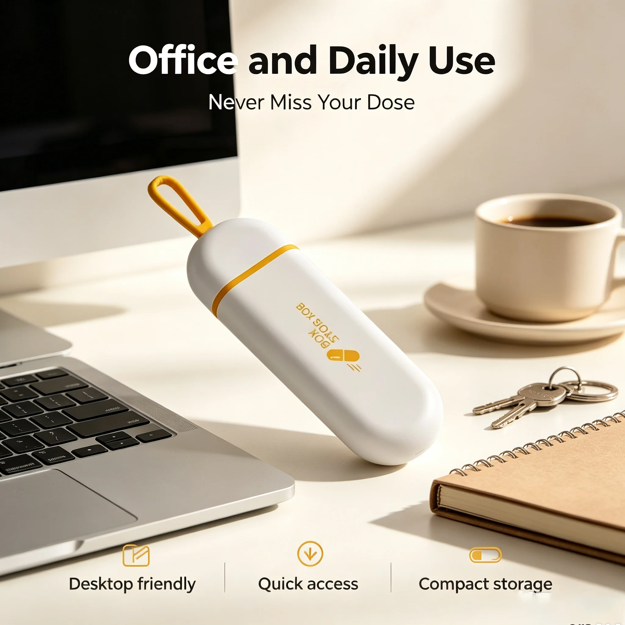 Clip‑on USB‑Drive‑Like Pill Box, Simple Shell With Lanyard, For Elderly Outdoor Carry, Store Pills Separately