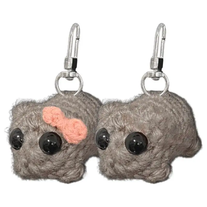 Knitted Hamster Keychain Hamster Ring Accessories Bag Funny Pendant Keyring J Knitted Keychain Pendants Hamster Shape Doll