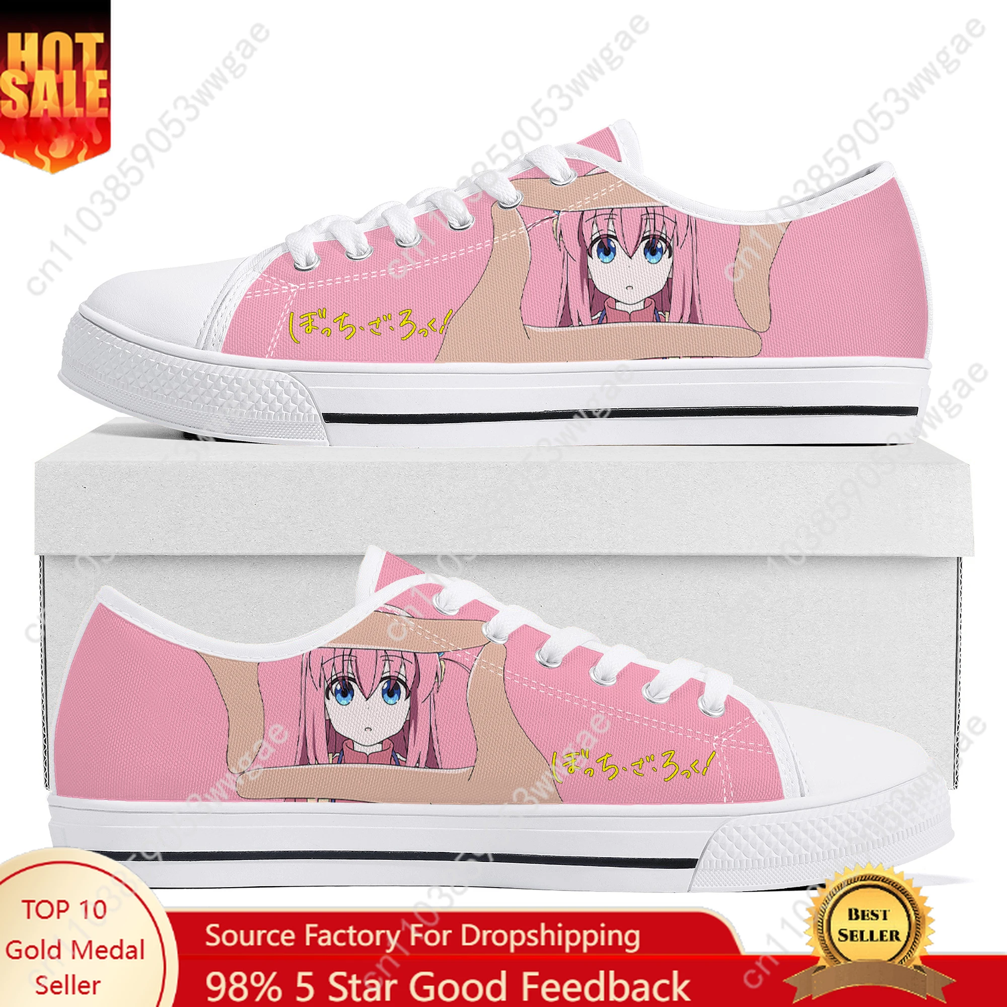 

Bocchi the Rock Low Top Sneaker Mens Womens Canvas Sneaker High Quality Confortable Casual Couple Shoe Cartoon Tailor-made Shoes