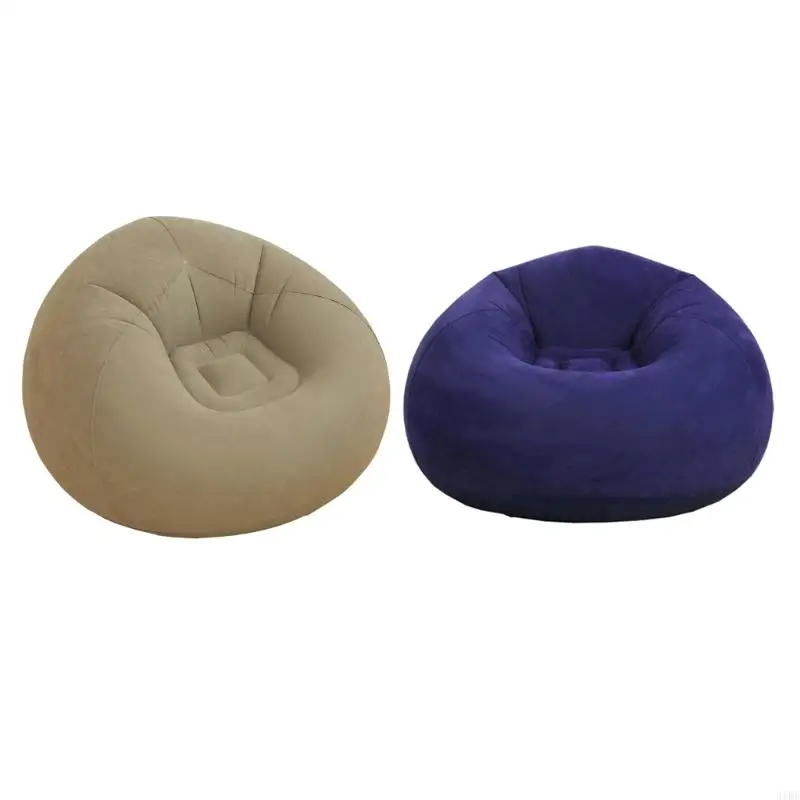 Space Saving Convertible Inflatable PVC Lounger Bed Foldable Furniture For Adults Reading Napping Anti Slip Base Design