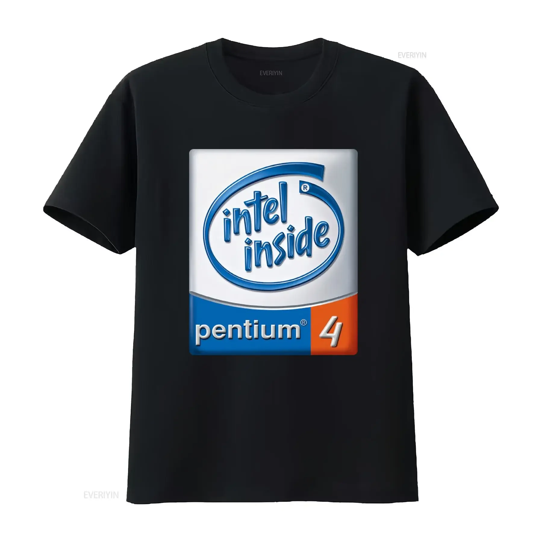 Camiseta Retro Vintage Intel Inside Pentium 4 con Diseño Tecnológico Nostálgico para Geeks, Estilo Vintage Lavado, Elegante para Uso Diario