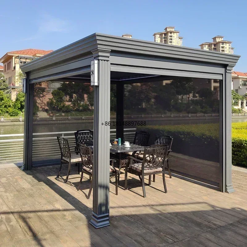 

OEM Service Outdoor Pergola Waterproof Louver Roof System Garden Bioclimatic Aluminium Pergola