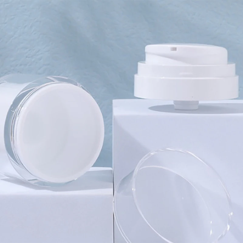 50/100ml Cosmetic Jar Plastic Cream Refillable Cans Vacuum Bottle Press Style Cream Jar Vials Airless Cosmetic Container