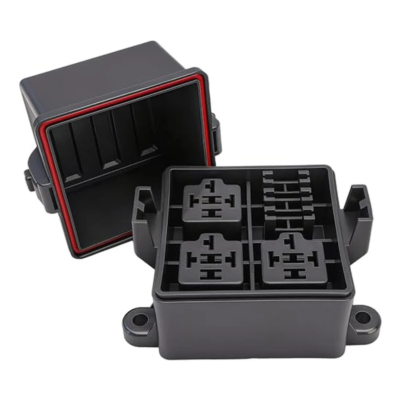 Super Sale 12V 3 Way Fuse Relay Box with Waterproof Blade Fuse Slots 4Pin 5Pin Compatible with 40Amp Relays for Cars SUVs and Bo