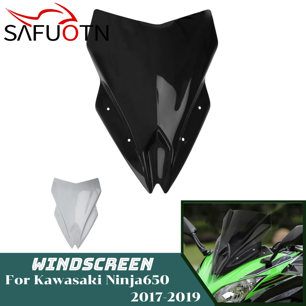 

For Ninja 650 Windshield Windscreen for Kawasaki Ninja650 2017 2018 2019 Motorcycle Wind Deflector Screen Shield Accessories