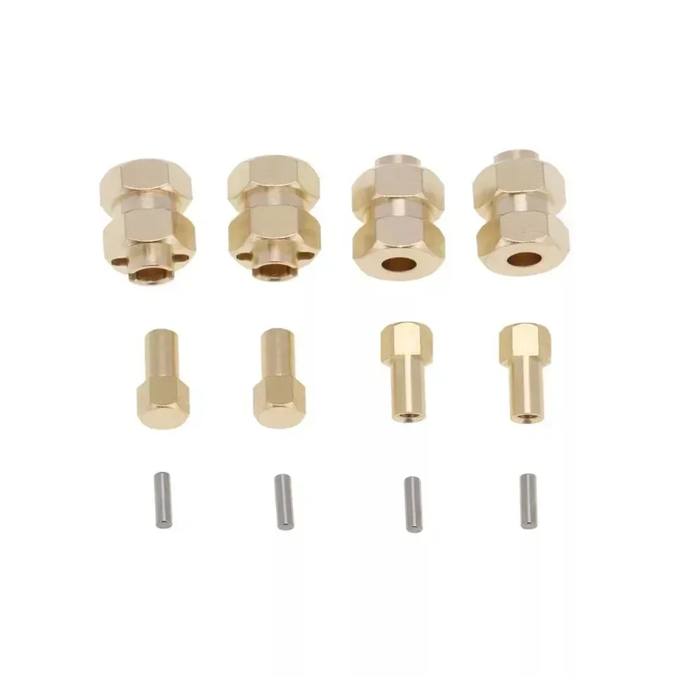 

4Pcs 4mm Widen Brass Wheel Hex Extended Adapter Upgrade Parts for 1/24 RC Crawler Axial SCX24 90081 AXI00002 Accessories